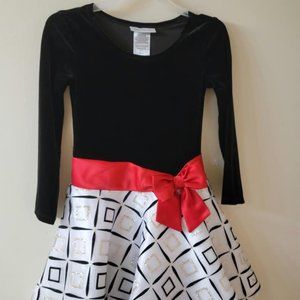 Little girls party dress 6 black and white